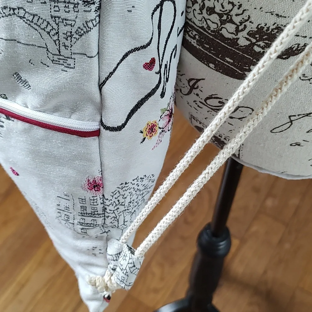 Phebus Et Boree French Backpack/Purse Paris Scene French Lady Unique Embroidered